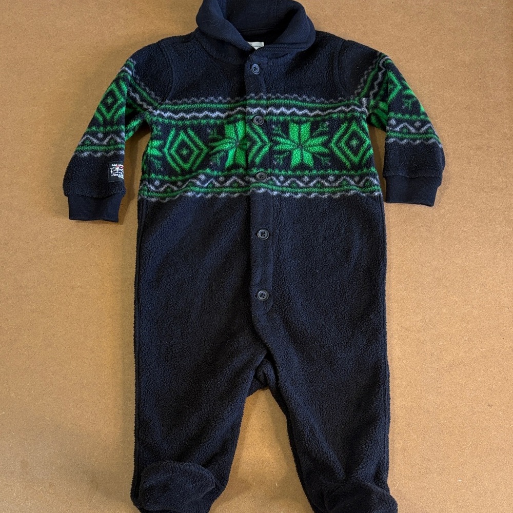 Ralph Lauren Fine Ski Equipment Baby Boy Fleece One Piece Nordic Preppy 6 Months